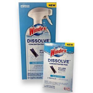 Windex Dissolve Concentrated Pods Glass Cleaner Starter Kit & Refill 3 Reusable